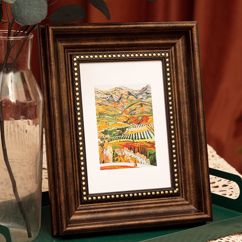 6–10 colių klasikinis senovinis žalias paveikslų rėmelis, pakabinamas siena Šeimos nuotraukų rėmeliai dekoro vestuvių kambario darbastalio dervos nuotraukų rėmelis 1vnt