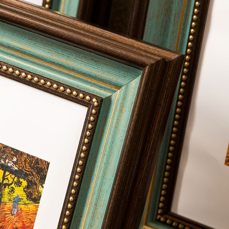 6–10 colių klasikinis senovinis žalias paveikslų rėmelis, pakabinamas siena Šeimos nuotraukų rėmeliai dekoro vestuvių kambario darbastalio dervos nuotraukų rėmelis 1vnt