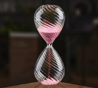 Kūrybingas susuktas stiklas smėlio laikrodis 5 minutės laiko laikmatis vaikams restoranas, kuriame patiekiama atgalinė atskaita Mėlynas smėlio laikrodis Juokingas vaikų smėlio stiklas