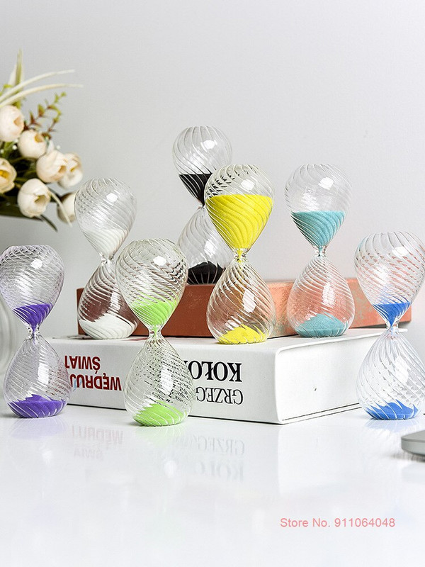 Kūrybingas susuktas stiklas smėlio laikrodis 5 minutės laiko laikmatis vaikams restoranas, kuriame patiekiama atgalinė atskaita Mėlynas smėlio laikrodis Juokingas vaikų smėlio stiklas