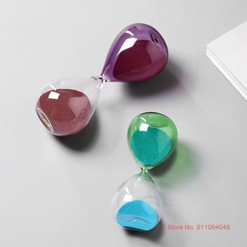 Αστεία δώρα για την ημέρα των παιδιών Διακόσμηση δωματίου Αξεσουάρ Πολύχρωμη άμμος Γεωμετρική Sandglass Glass Glass Κλεψύδρα 30 Λεπτά Timer Kids