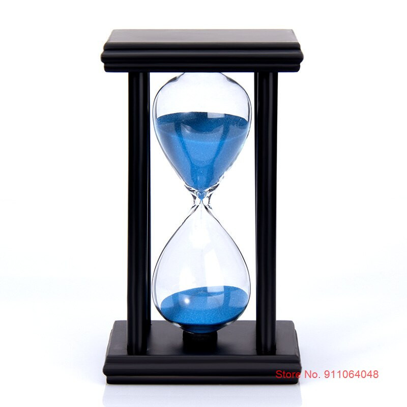 Cadru din lemn negru Clepsidra din sticlă 30 de minute Cronometrul de epocă Decor pentru acasă Cronoscop de bucătărie Ceas de nisip colorat Sticla de nisip