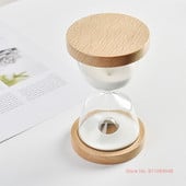 Dvipusis medinis dugnas stiklinis smėlio laikrodis 15 minučių laiko laikmatis Nemokamas užrašas Kūrybinė dovana vaikams žaislas smėlio stiklas balto smėlio laikrodis