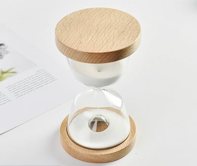 Dvipusis medinis dugnas stiklinis smėlio laikrodis 15 minučių laiko laikmatis Nemokamas užrašas Kūrybinė dovana vaikams žaislas smėlio stiklas balto smėlio laikrodis