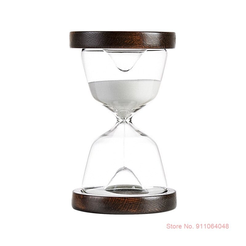Dvipusis medinis dugnas stiklinis smėlio laikrodis 15 minučių laiko laikmatis Nemokamas užrašas Kūrybinė dovana vaikams žaislas smėlio stiklas balto smėlio laikrodis