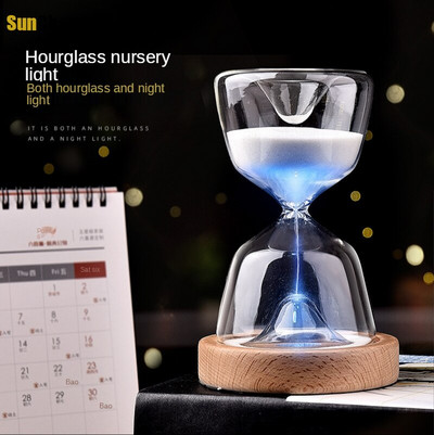 Stall Glass Timer Sand Watch Φωτεινό Τηλεχειριστήριο 15 λεπτών Night Market Creative για διακόσμηση σπιτιού Δώρο για παιδιά κλεψύδρα