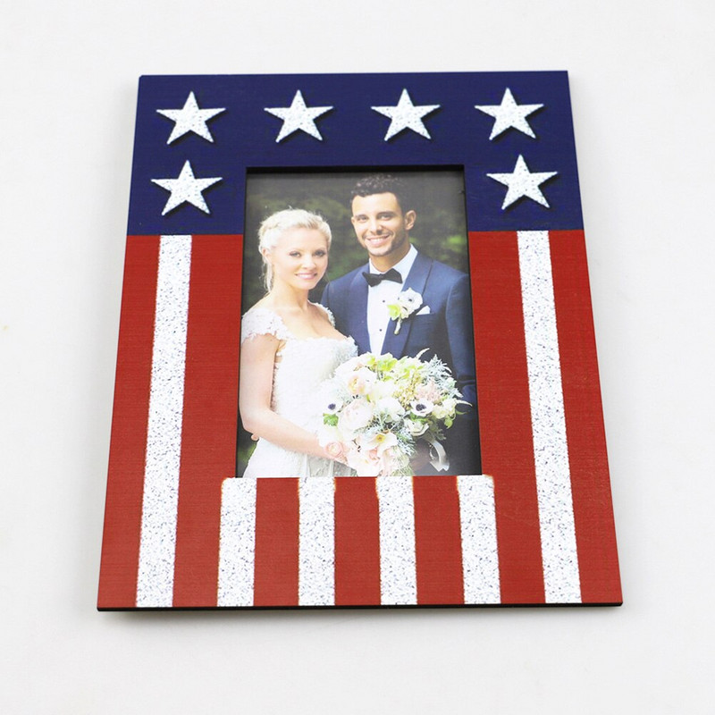 Okvir za fotografiju Dan nezavisnosti 4. srpnja Zabava s tamaričkom zastavom Domoljubno vjenčanje Obiteljski ukrasi Desktop ornament