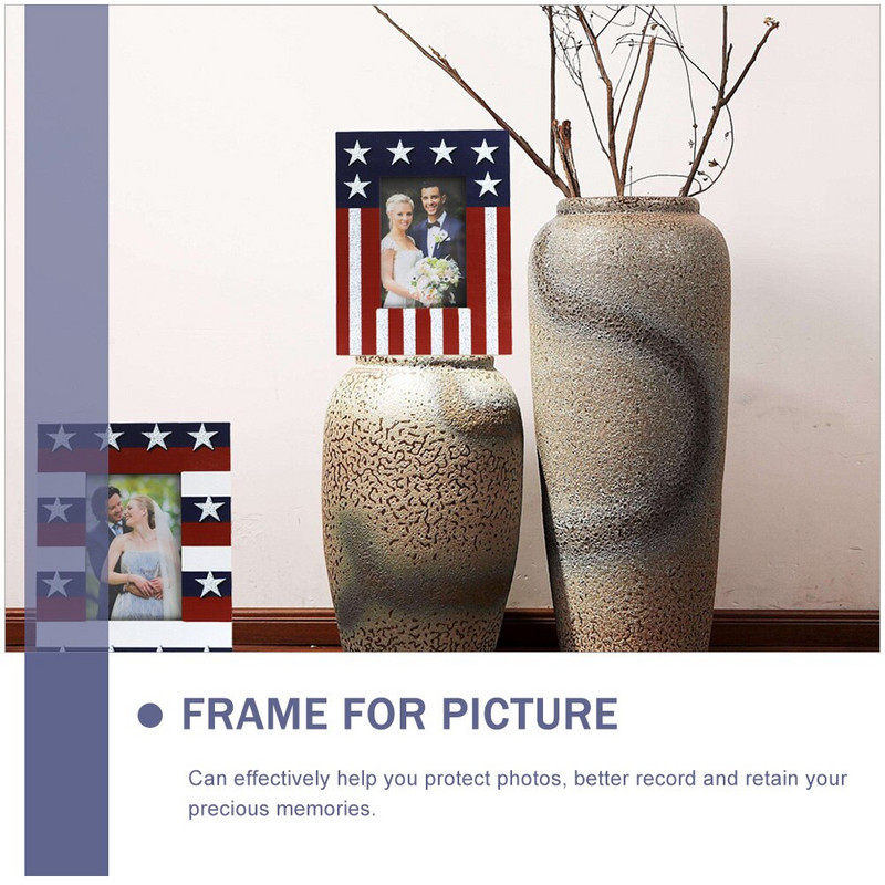 Okvir za fotografiju Dan nezavisnosti 4. srpnja Zabava s tamaričkom zastavom Domoljubno vjenčanje Obiteljski ukrasi Desktop ornament