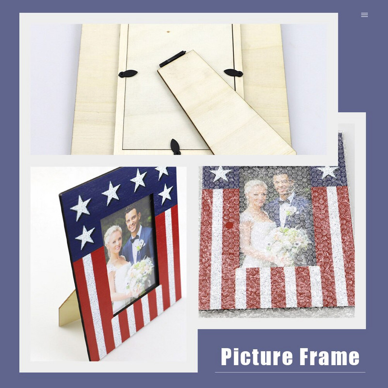 Cadru Foto Poză Ziua Independenței 4 iulie Petrecere Steagul Americii Nunta Patriotică Decoratiuni de familie Ornament de birou