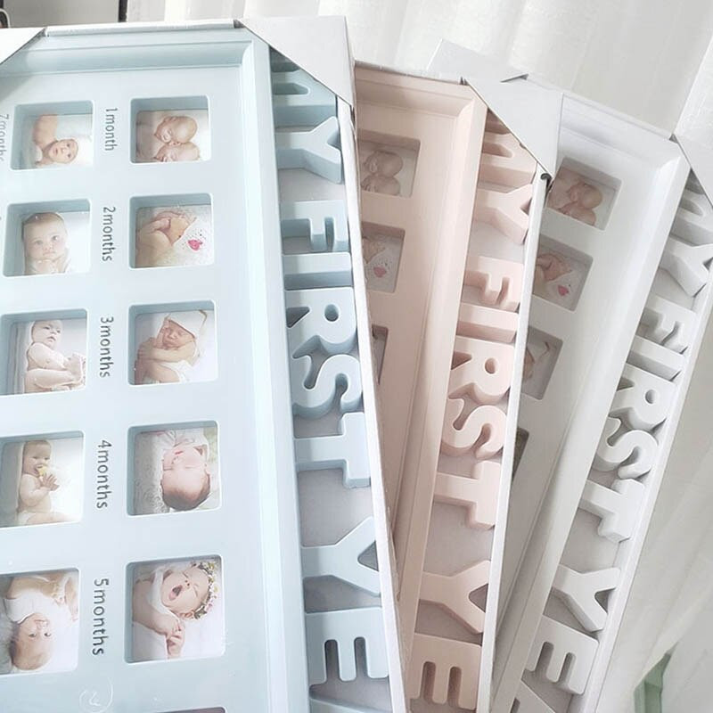 1 db falra akasztó 3 színű barkács kézműves egy éves ajándék téglalap műanyag lakberendezési baba növekedési rekord képkeret