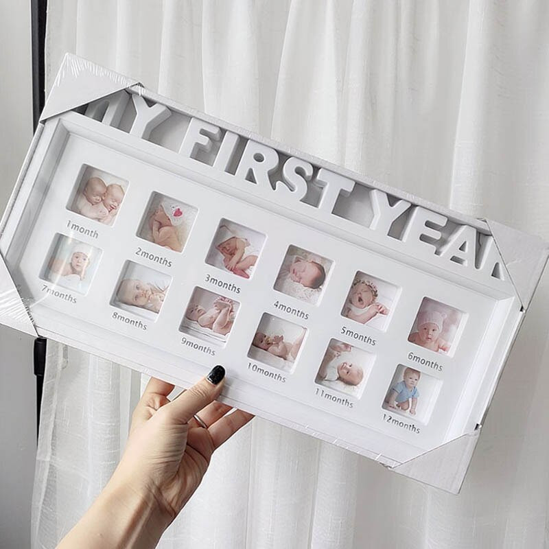 1 db falra akasztó 3 színű barkács kézműves egy éves ajándék téglalap műanyag lakberendezési baba növekedési rekord képkeret