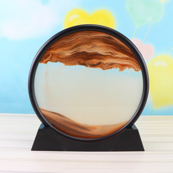 Творчески 3D пясъчен часовник с рафт Дълбоководен пясъчен пейзаж Живи пясъци Картина Движещ се пясък Арт Картина Декорация на дома Декорации за бюро