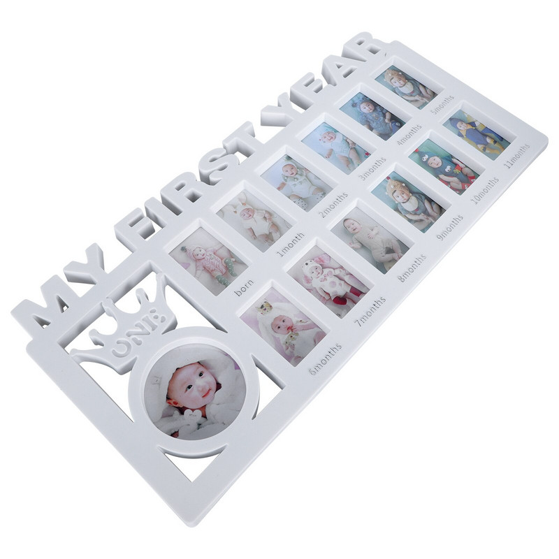 Raami beebipilt Foto Aasta esimese päeva emad, mälestus minu kasvust 12 kaadrit kuu kingitused verstapostiks kollaaž vastsündinud imiku 1. päev