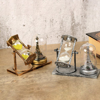 Европейски ретро държач за писалка Нощна лампа Пясъчен таймер Декорация Иновативен настолен пясъчен часовник Ретро пясъчен часовник Подарък за ученици