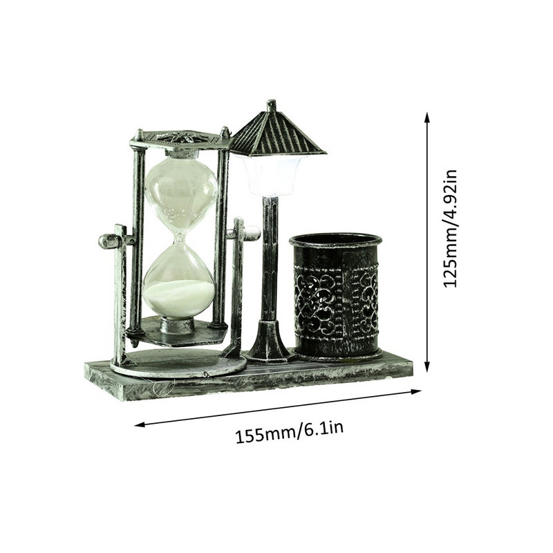 Európai retro tolltartó éjszakai lámpa Homokidőzítő dekoráció Innovatív asztali homokóra vintage homokóra ajándék diákoknak
