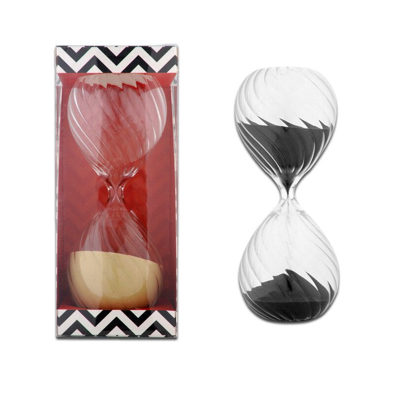 30 минути Пясъчен часовник Пясъчен таймер Украса за домашно кафене Украса Бяло черно злато Подарък за рожден ден на студент