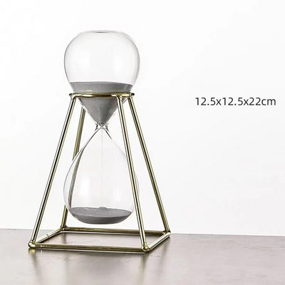 Fém 30 perces Homokóra időzítő Modern művészet Dísz Üveg Időzítés Homokóra Kreatív Iroda Nappali Asztali lakberendezés