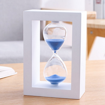 Τετράγωνο ξύλινο ρολόι με χρονοδιακόπτη Sandglass 30 λεπτών με άμμο Κλεψύδρα Δείπνο και μπάρμπεκιου Αντίστροφη μέτρηση Χρονομέτρηση Διακόσμηση σπιτιού Reloj De Arena