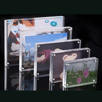 Dualfaced Photo Frame Collection Photo Right Angle Protector Creative Acrylic Clear Crystal Photo Frame Deck Deck Deck Home