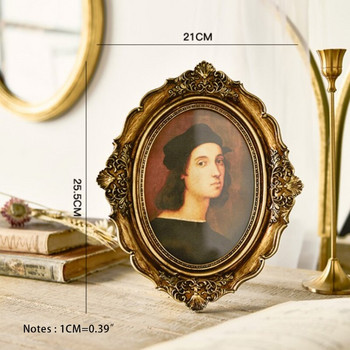 Естетична ретро рамка за снимки Royal Court Style Resin Photo Frame Имитация на дърво Релефна рамка за снимки Домашни орнаменти