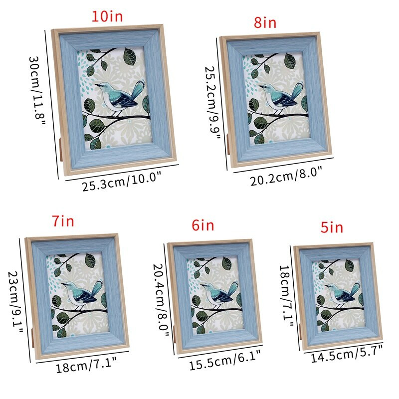 Ramă foto retro Ramă foto nordică din lemn pentru birou, cutie foto pentru agățat pe perete, masă, cadouri, decorațiuni, artizanat, 5/6/7/8/10 inch