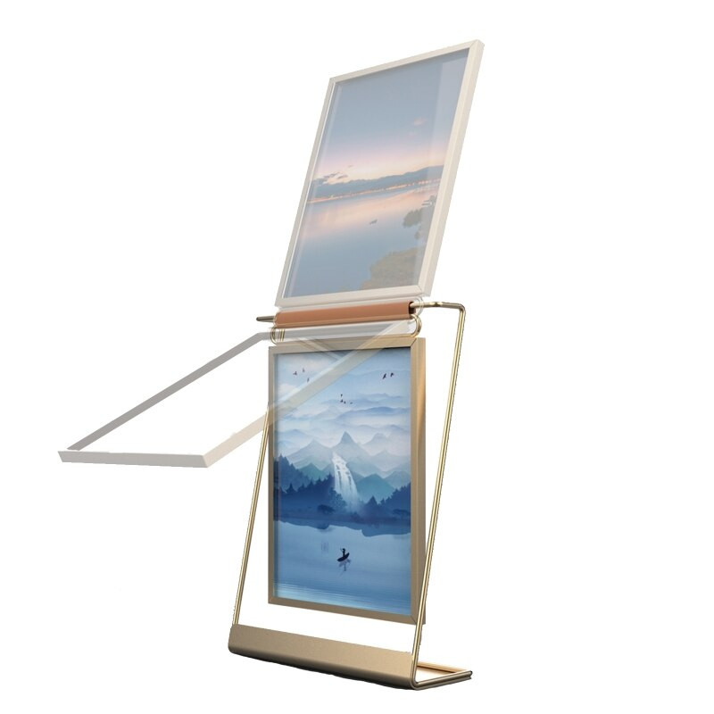 Ramă foto din metal de 8 inchi Suport de afișare pentru meniu de masă cu două fețe Suport pentru semne de birou Suport numere pentru masă de nuntă Cadru de listare de prețuri