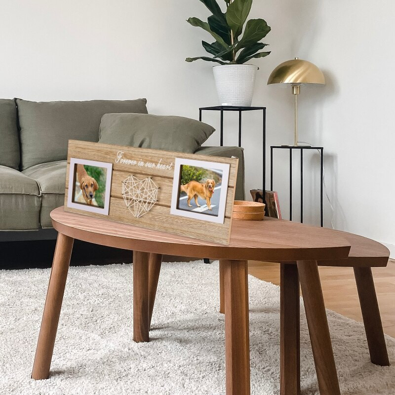 Ramă foto pentru câine din lemn în formă de inimă Ramă foto cadou cadou Artizanat din lemn pentru acasă, dormitor, sufragerie, furnituri pentru cadou