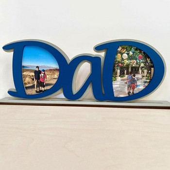 E56C Creative Wooden Alphabet Dad PaPa Picture Photo Frame DIY Crafts Home Desktop Display Board Decoration Fathers Day Gifts