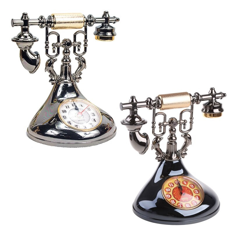 Retro telefonimudel Äratuskell Creative Timekeeper Desktop Ornament