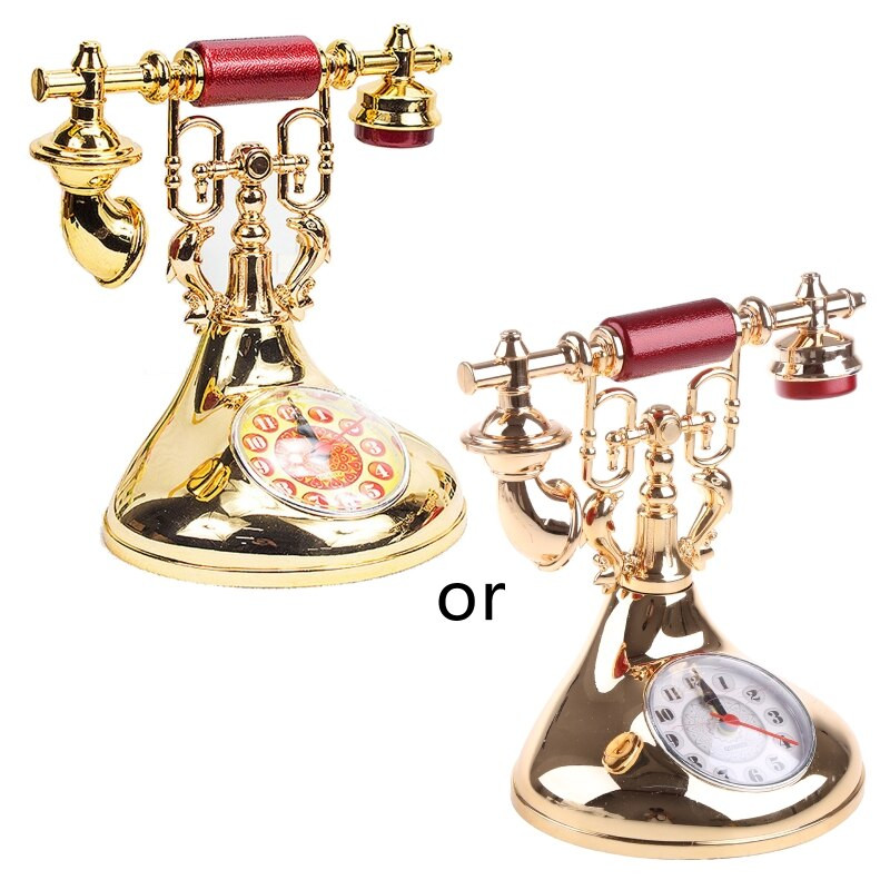 Retro telefonimudel Äratuskell Creative Timekeeper Desktop Ornament