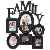 Noua ramă foto de familie suspendată pe perete 6 suport pentru poze cu dimensiuni multiple Display cadou pentru decorațiuni interioare 30x37 cm partea din spate cu lamele de tragere- negru