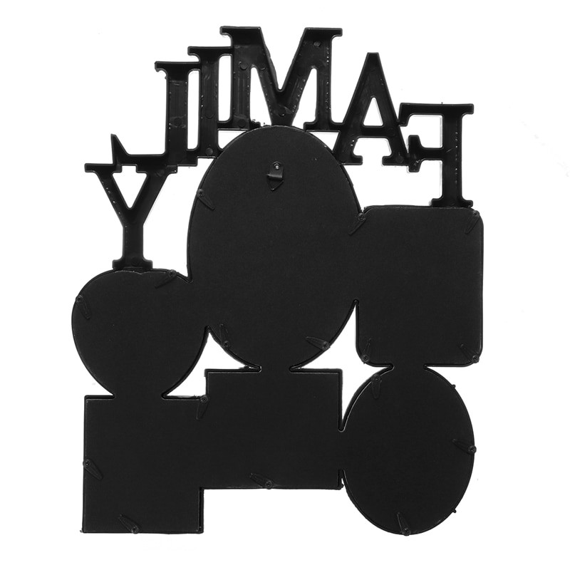 Noua ramă foto de familie suspendată pe perete 6 suport pentru poze cu dimensiuni multiple Display cadou pentru decorațiuni interioare 30x37 cm partea din spate cu lamele de tragere- negru