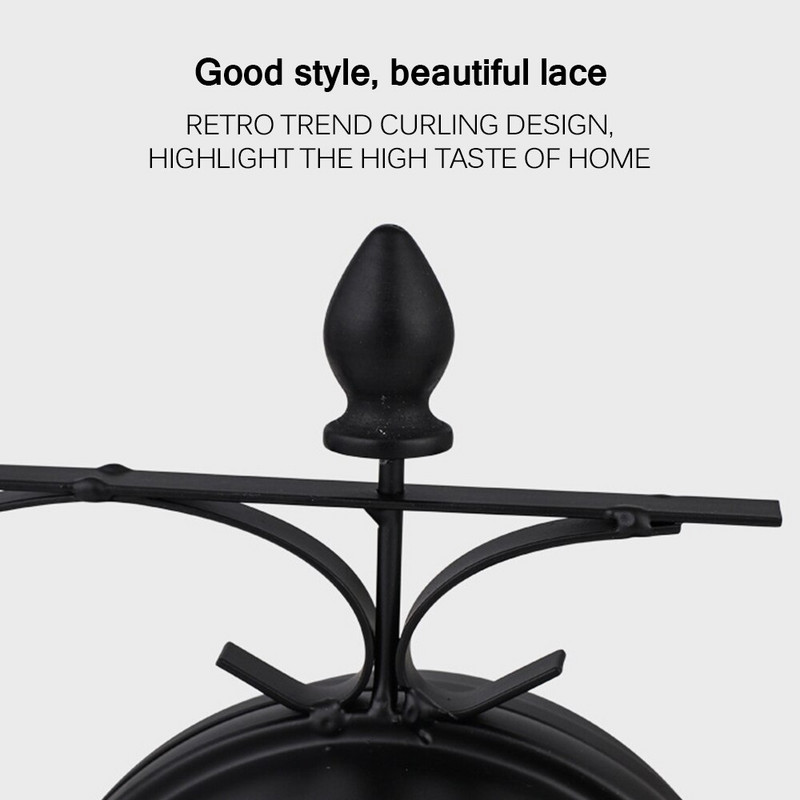 Lauko pakabinamas sieninis laikrodis retro stiliaus dvipusis baterijomis maitinamas metalinis tvirtinimas vintage sodo kavos baro dekoravimo apvali stotis