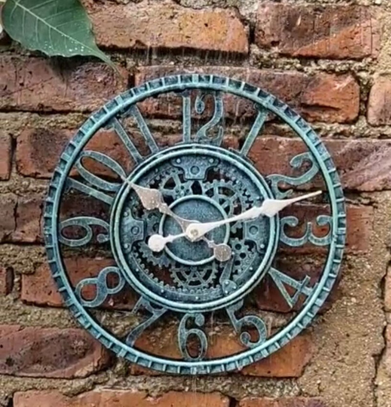 Välisvaikust veekindel seinakell 12-tolline vaikne ilma kellata dekoratiivne kell terrassile, aeda, basseini või elutuppa