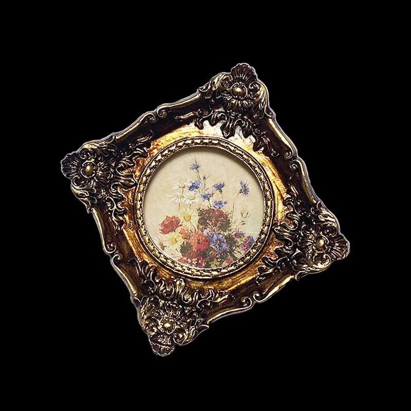 Ramă foto din rășină franceză Rama foto retro montată pe perete din rășină sculptură ornamente goale fundal perete canapea decorare dormitor