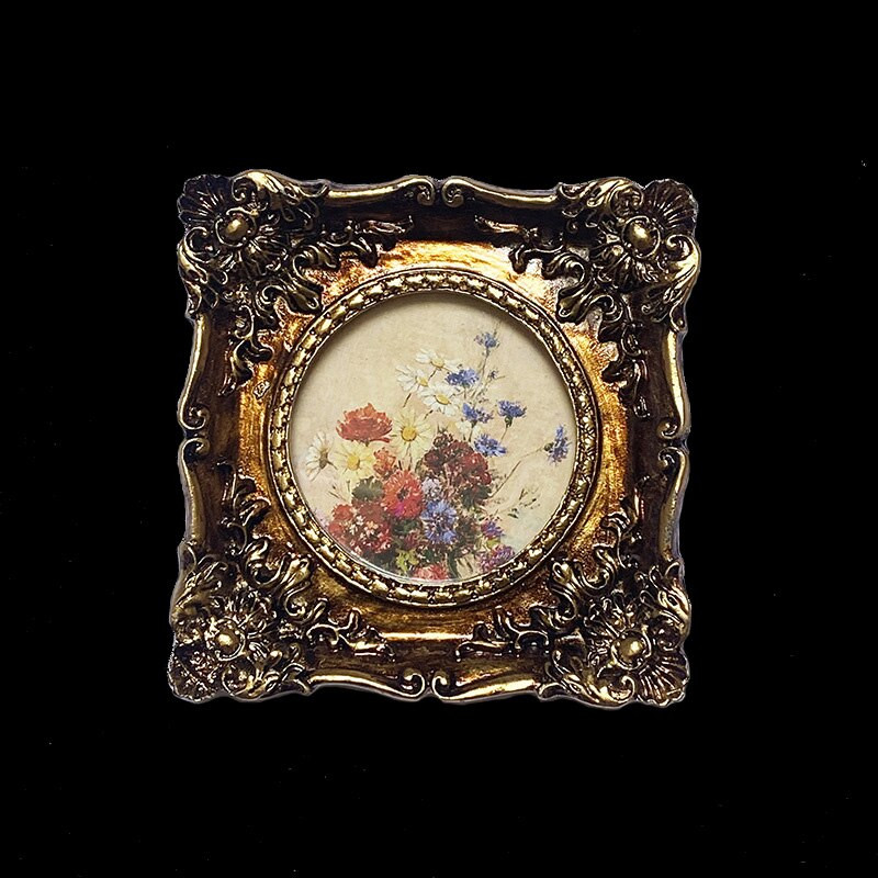 Ramă foto din rășină franceză Rama foto retro montată pe perete din rășină sculptură ornamente goale fundal perete canapea decorare dormitor