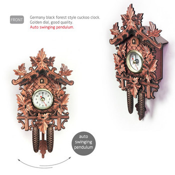 Винтидж стенен часовник с кукувица Art Chic Pendulum Clock Craft Bird Wood Vising Decoration for Home Cafe Restaurant Всекидневна