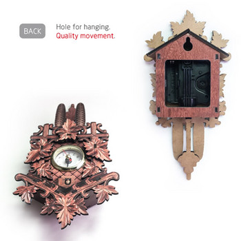 Винтидж стенен часовник с кукувица Art Chic Pendulum Clock Craft Bird Wood Vising Decoration for Home Cafe Restaurant Всекидневна