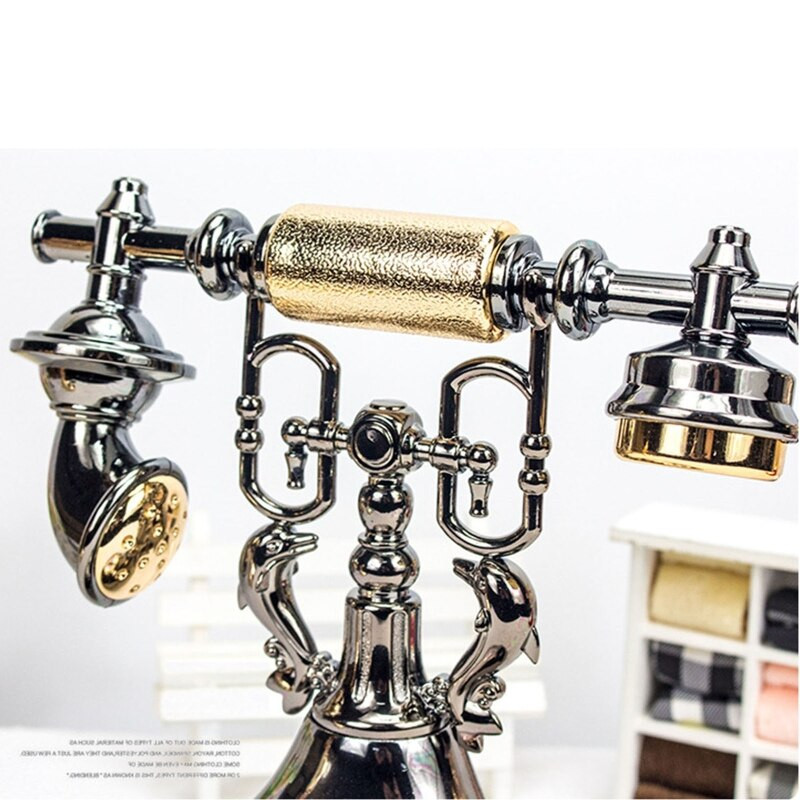 Retro telefono modelio žadintuvas Kūrybinis laikmatis darbalaukio ornamentas, skirtas namų vaikų kambario naktinio staliuko dekoravimui Laikrodžiai