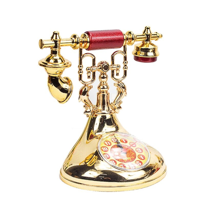 Retro telefono modelio žadintuvas Kūrybinis laikmatis darbalaukio ornamentas, skirtas namų vaikų kambario naktinio staliuko dekoravimui Laikrodžiai