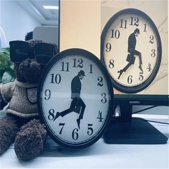 Βρετανική κωμωδία εμπνευσμένη από το Υπουργείο Ανόητων Walk Ρολόι τοίχου Κωμικός Διακόσμηση σπιτιού Καινοτομία Ρολόι τοίχου Αστεία Mute Clock Διακόσμηση σπιτιού