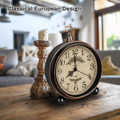 Laikrodis 5,3 colio Retro žadintuvas miegamajam Vintage Stalinis Stalinis Laikrodis Kambarių Namų dekoravimas Įsigyjamas su baterijomis