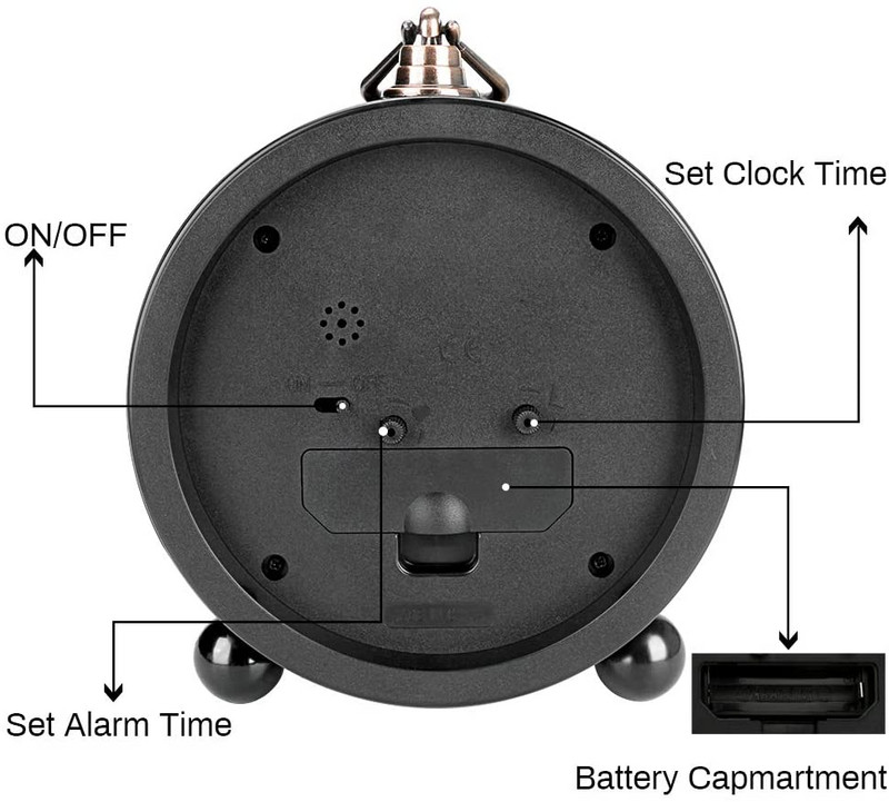 Laikrodis 5,3 colio Retro žadintuvas miegamajam Vintage Stalinis Stalinis Laikrodis Kambarių Namų dekoravimas Įsigyjamas su baterijomis
