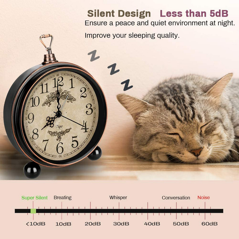 Laikrodis 5,3 colio Retro žadintuvas miegamajam Vintage Stalinis Stalinis Laikrodis Kambarių Namų dekoravimas Įsigyjamas su baterijomis