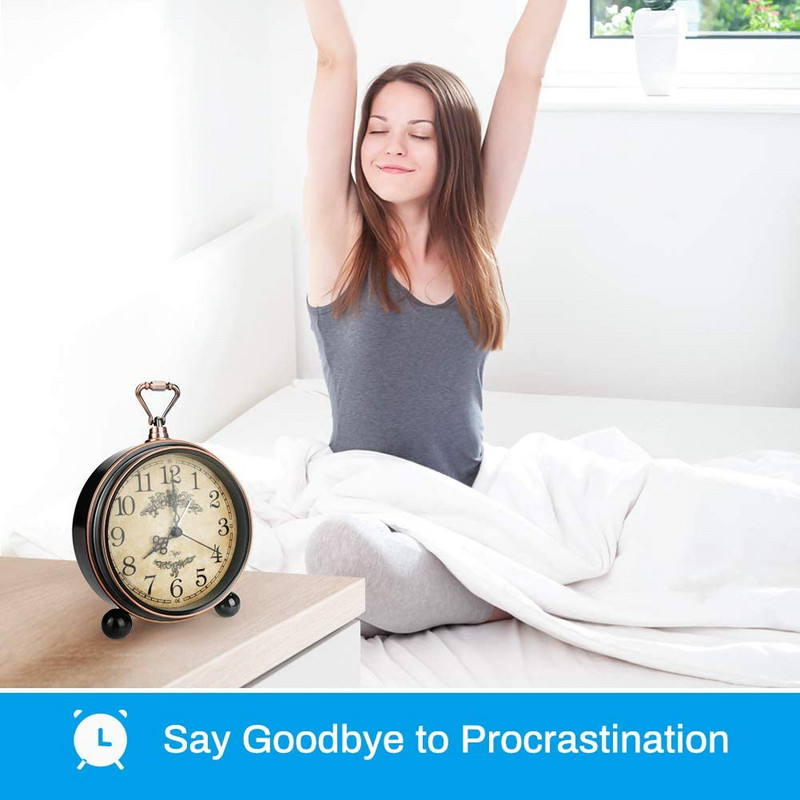 Laikrodis 5,3 colio Retro žadintuvas miegamajam Vintage Stalinis Stalinis Laikrodis Kambarių Namų dekoravimas Įsigyjamas su baterijomis