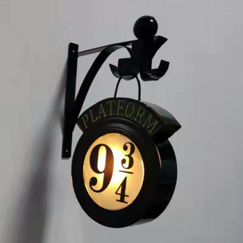 Magic Potters Night Light LED Висящи стенни лампи Платформа Hogwartsed 3D Vintage Висяща лампа Halloween Party Harries Home Decor