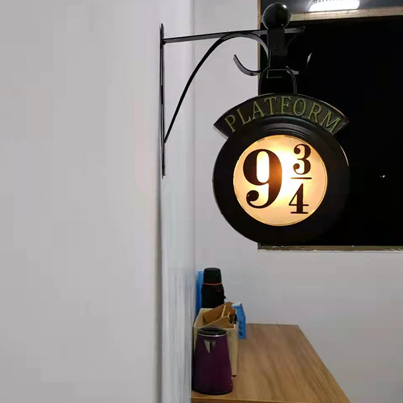 Noćno svjetlo Magic Potters LED viseće zidne svjetiljke Platforma Hogwartsed 3D Vintage Viseća lampa Halloween Party Harries Home Decor