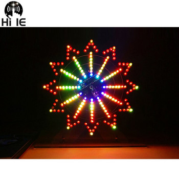 DIY Electronice Kit LED Περιστρεφόμενο κύκλωμα ρόδας λούνα παρκ Εκμάθηση Κιτ συγκόλλησης 16 ειδών Αναβοσβήνει Τηλεχειριστήριο Είσοδος 5V
