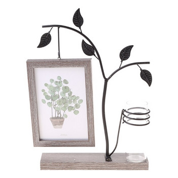 Double Sides Display Οικογενειακή κορνίζα 4x6 Vertical Metal Tree Desk Κορνίζες φωτογραφιών Bud Vase Φυτά λουλουδιών Μοναδικά δώρα