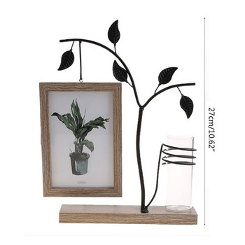 Double Sides Display Οικογενειακή κορνίζα 4x6 Vertical Metal Tree Desk Κορνίζες φωτογραφιών Bud Vase Φυτά λουλουδιών Μοναδικά δώρα